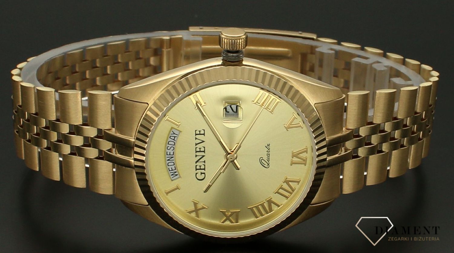 Złoty zegarek męski Geneve 585 na bransolecie 65 gram złota (2).jpg